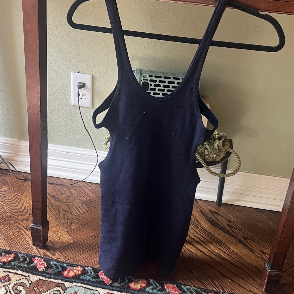 Vintage 1920s or 1930s Wool Swimsuit Navy